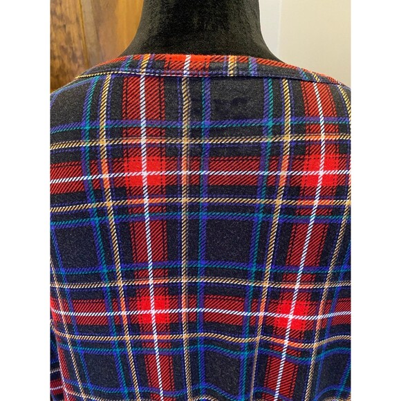 24/7 Top Plus Size XL Red Navy Plaid Blouse  +Stretch Super Soft  Extra Long - Picture 7 of 11